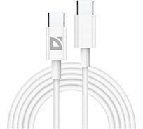 USB-кабель DEFENDER F182 TypeC-TypeC 2м, 60 Вт, PD,TPE, белый, пакет 87538