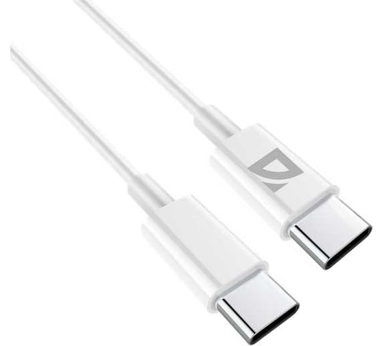 USB-кабель DEFENDER F182 TypeC-TypeC 2м, 60 Вт, PD,TPE, белый, пакет 87538