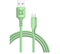 USB-кабель DEFENDER F207 Micro, green, 1м, 2.4А, силикон, пакет 87108GRN