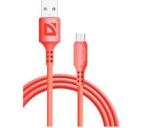 USB-кабель DEFENDER F207 Micro, red, 1м, 2.4А, силикон, пакет 87108RED