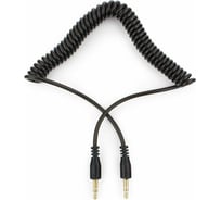 Аудио кабель Cablexpert спиральный Jack 3.5(M)/Jack 3.5(M), 3pin, 1.8 м, черный, пакет CCA-405-6