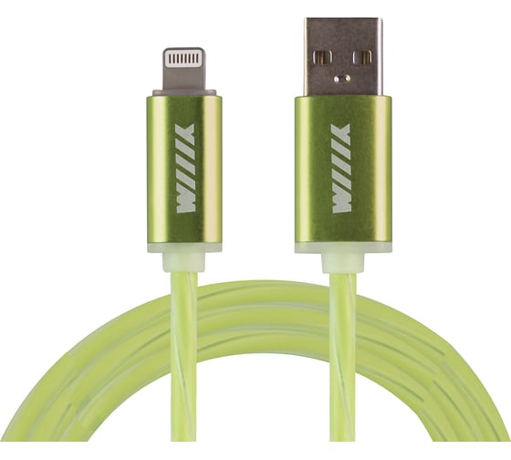 Кабель-переходник Wiiix светящийся USB-8pin зеленый 1м CBL710-U8-10G 1
