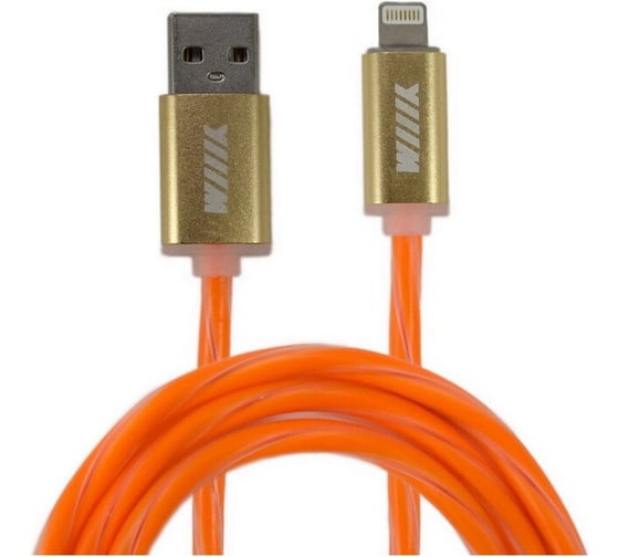 Кабель-переходник Wiiix светящийся USB-микроUSB оранжевый 1m CBL750-UMU-10OG 1