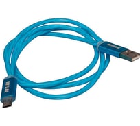 Кабель-переходник Wiiix светящийся USB-микроUSB синий 1m CBL750-UMU-10BU