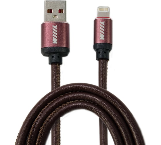 Data-кабель Wiiix USB-Lightning коричневый эко-кожа 1м CB810-2A-U8-LR-10BN 1