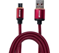 Data-кабель Wiiix микро-USB красный эко-кожа 1м CB810-2A-UMU-LR-10R