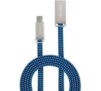 Data-кабель Wiiix микро-USB синий шелк 120 см, разъем цинк CB955-2A-UMU-SK-12BU