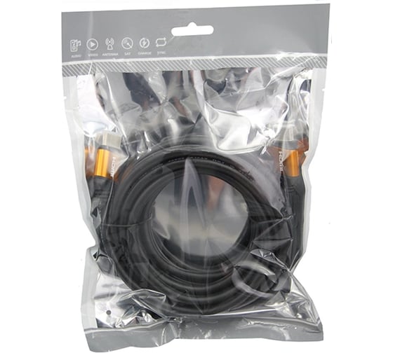 Кабель mobiledata HDMI-HDMI, v. 2.0B, HDR, Gold Yellow, 5.0 м HDMI-HDR-GY-5.0