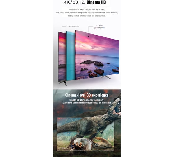 Кабель mobiledata HDMI-HDMI, v. 2.0B, HDR, Gold Yellow, 5.0 м HDMI-HDR-GY-5.0