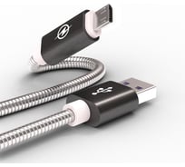 Data-кабель Wiiix микро-USB серебристый с черным 1м блистер CB520-UMU-10B