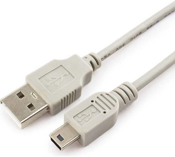 Кабель Cablexpert USB2.0 AM/MiniUSB, медь, экран, Pro, 1.8м серый, пакет, CC-USB2-AM5P-6-N