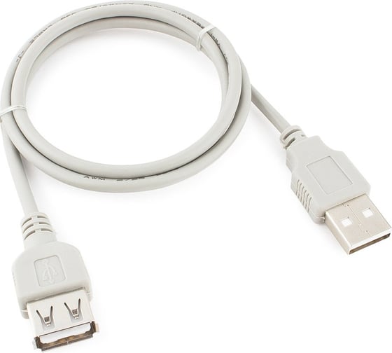 Кабель-удлинитель Cablexpert USB2.0, AM/AF, медь, Pro, 75см, серый, пакет, CC-USB2-AMAF-75CM-N 1