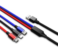 Кабель для питания "3 в 1" Wiiix CB-106-U8MUTC/1.2/-BRBU
