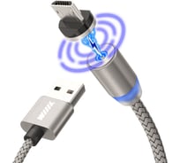 Магнитный кабель Wiiix микро-USB серебряный 1м CBM980-UMU-10S