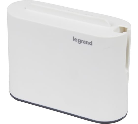 Разветвитель Legrand 2 розетки для плоских вилок с держателем для мобильного телефона и 2xUSB A+C (3А) зарядками, цвет: белосерый 049401