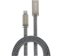 Data-кабель Wiiix Lightning серебряный шелк 120 см, разъем цинк CB955-2A-U8-SK-12S