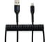 Кабель-переходник USB-Lightning Wiiix черный спиральный 1,2м CB940-U8-12B 1