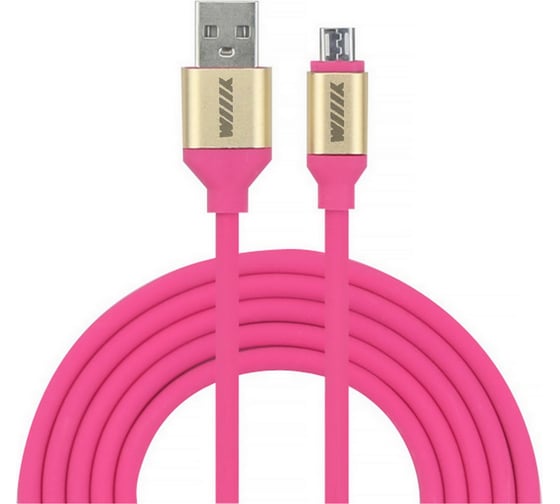 Кабель-переходник микро-USB Wiiix розовый 120см CB120-UMU-10PK 1