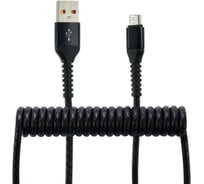 Кабель-переходник микро-USB Wiiix черный спиральный 1,2м CB940-UMU-12B