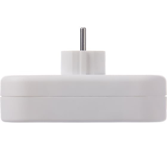Тройник для розетки idealim с USB, электрический, разветвитель Adapter-oval-2r-2usb-white