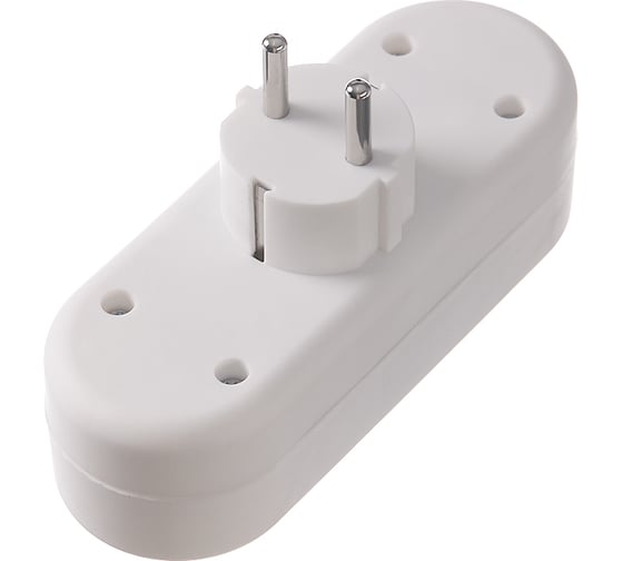 Тройник для розетки idealim с USB, электрический, разветвитель Adapter-oval-2r-2usb-white