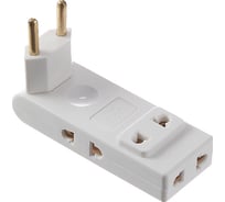 Тройник для розетки idealim поворотный, плоский, разветвитель white monstr