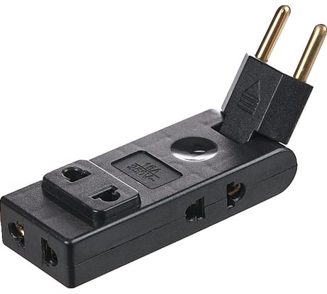 Тройник для розетки idealim плоский, поворотный, электро разветвитель black monstr