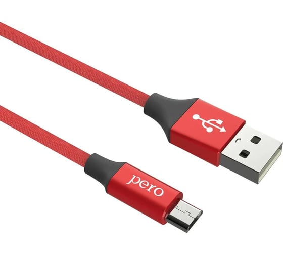 Дата-кабель PERO DC-02 micro-USB, 2А, 1м, красный PRDC-02MU1MR