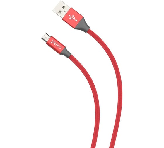 Дата-кабель PERO DC-02 micro-USB, 2А, 1м, красный PRDC-02MU1MR