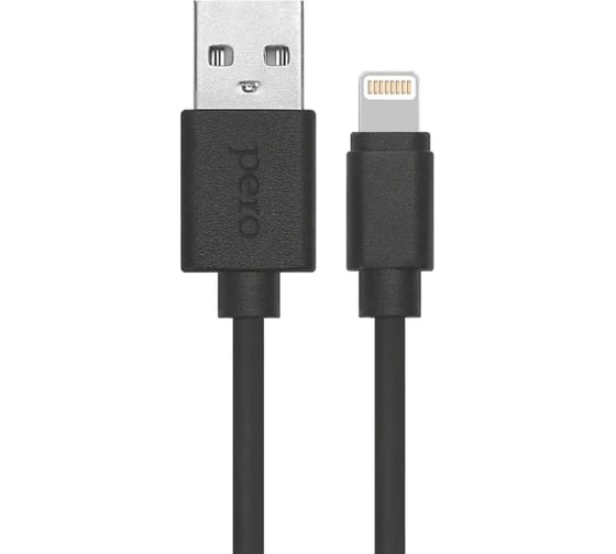 Дата-кабель PERO DC-03 8-pin Lightning, 2А, 2м, черный PRDC-038P2MB