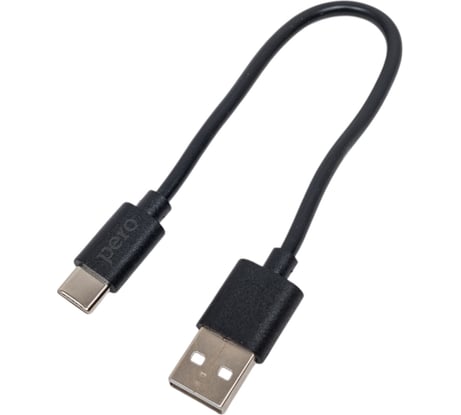 Дата-кабель PERO DC-03 Type-C, 3А, 0.2м, черный, Fast Charge PRDC-03TC02MB