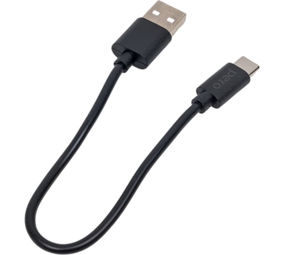 Дата-кабель PERO DC-03 Type-C, 3А, 0.2м, черный, Fast Charge PRDC-03TC02MB