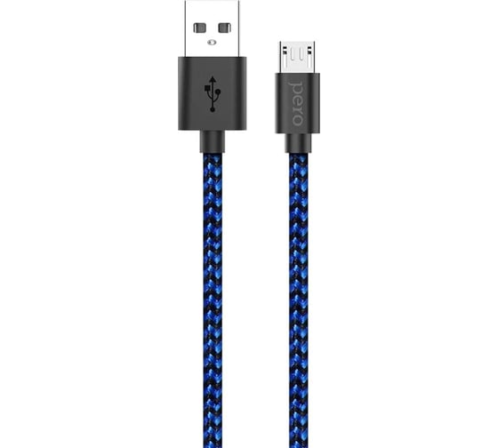 Дата-кабель PERO DC-04 micro-USB, 2А, 1м, Blue-black PRDC-04MU1MBB 1