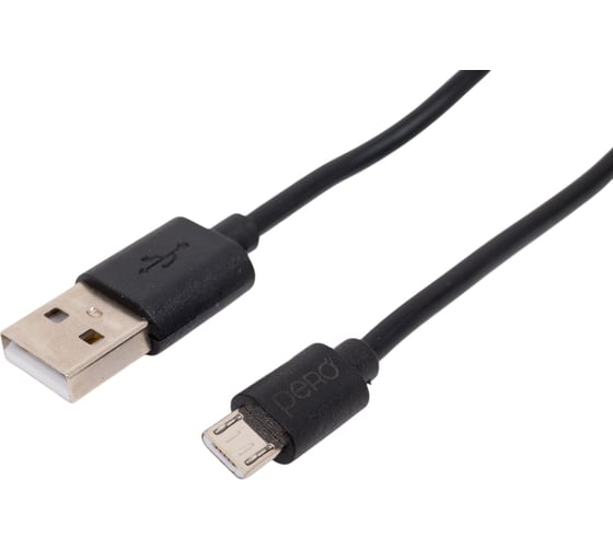 Дата-кабель PERO DC-03 micro-USB, 2А, 0.2м, черный PRDC-03MU02MB