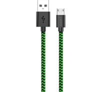 Дата-кабель PERO DC-04 micro-USB, 2А, 1м, Green-black PRDC-04MU1MGB