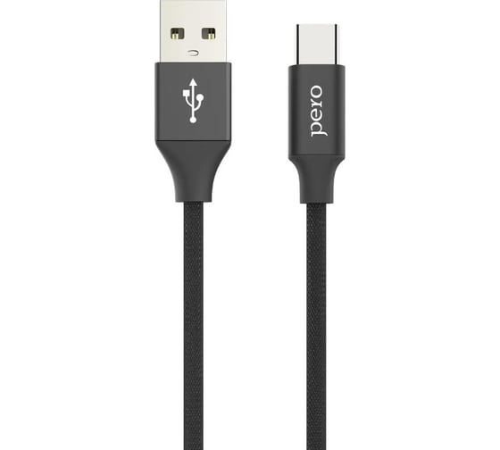 Дата-кабель PERO DC-02 Type-C, 2А, 1м, черный PRDC-02TC1MB 1