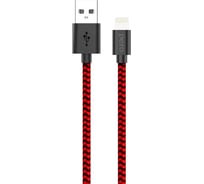 Дата-кабель PERO DC-04 8-pin Lightning, 2А, 1м, Red-black PRDC-048P1MRB
