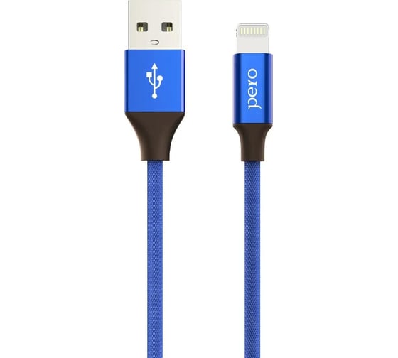 Дата-кабель PERO DC-02 8-pin Lightning, 2А, 1м, синий PRDC-028P1MBL 1