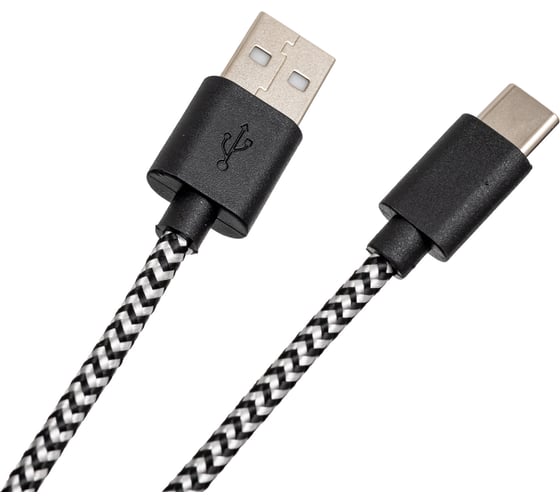 Дата-кабель PERO DC-04 Type-C, 3А, 2м, Silver-black, Fast Charge PRDC-04TC2MSB