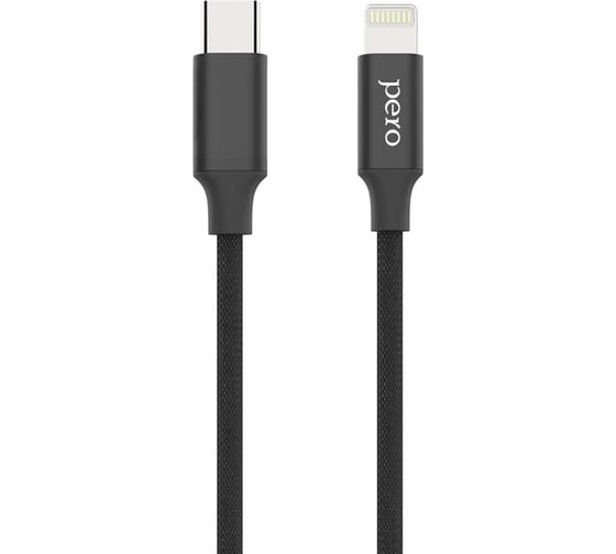 Дата-кабель PERO DC-05 Type-C to Lightning, 3А, 1м, Black PRDC-05TC8P1MB