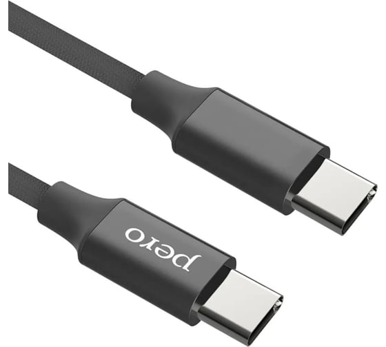 Дата-кабель PERO DC-05 Type-C to Type-C, 3А, 60W, 1м, Black PRDC-05TCTC1MB