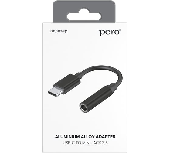 Адаптер Pero AD09 USB-C TO MINI JACK 3.5MM, черный PRAD09BK