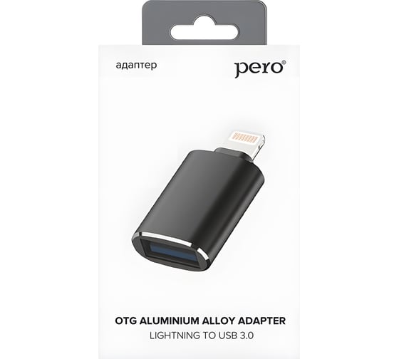 Адаптер Pero AD02 OTG LIGHTNING TO USB 3.0, черный PRAD02LTBK