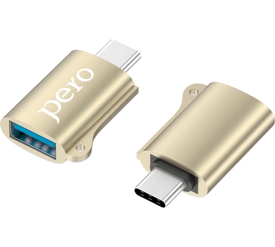 Адаптер Pero AD02 OTG TYPE-C TO USB 2.0, золотой PRAD02TUGD