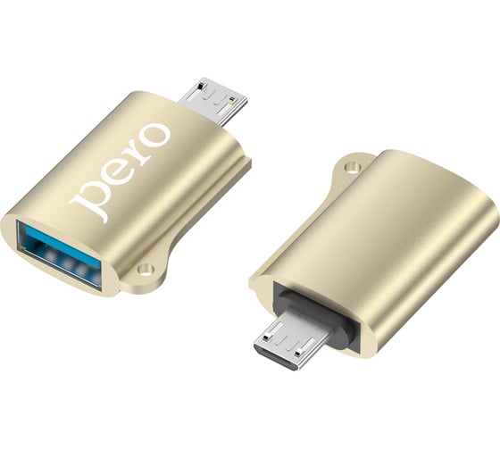 Адаптер Pero AD02 OTG MICRO USB TO USB 2.0, золотой PRAD02MUGD 1