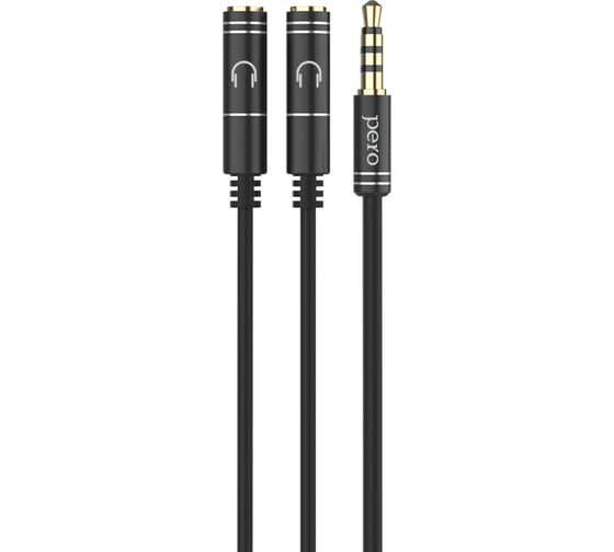 Аудио разветвитель PERO AD07 PREMIUM AUX SPLITTER, черный PRAD07MSBK