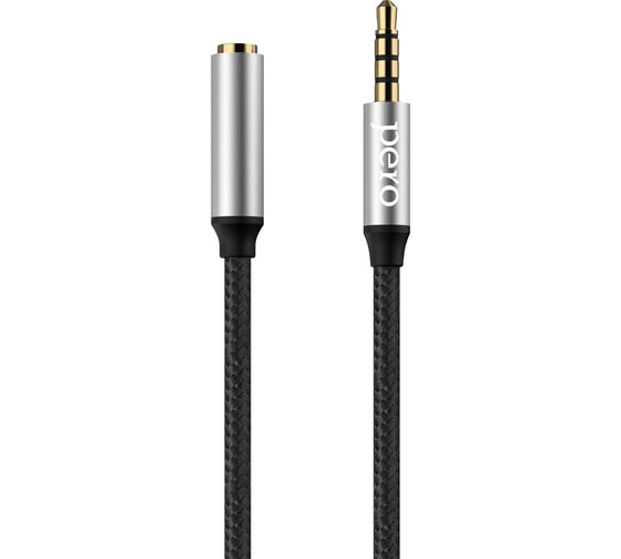 Аудио-удлинитель PERO MC-03 JACK 3.5, 1м, Black PRMC-031MB