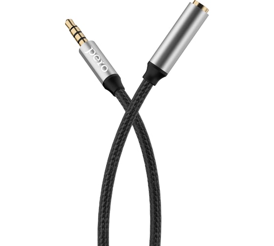Аудио-удлинитель PERO MC-03 JACK 3.5, 2м, Black PRMC-032MB