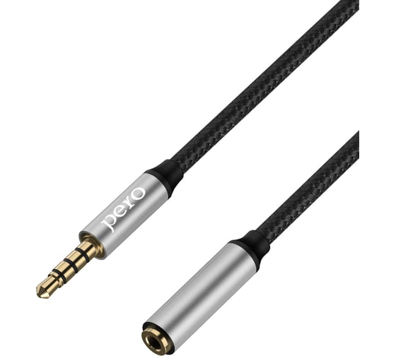 Аудио-удлинитель PERO MC-03 JACK 3.5, 2м, Black PRMC-032MB