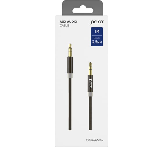 Аудио-кабель PERO MC-01 2x3.5 JACK, 2м, Black PRMC-012MB